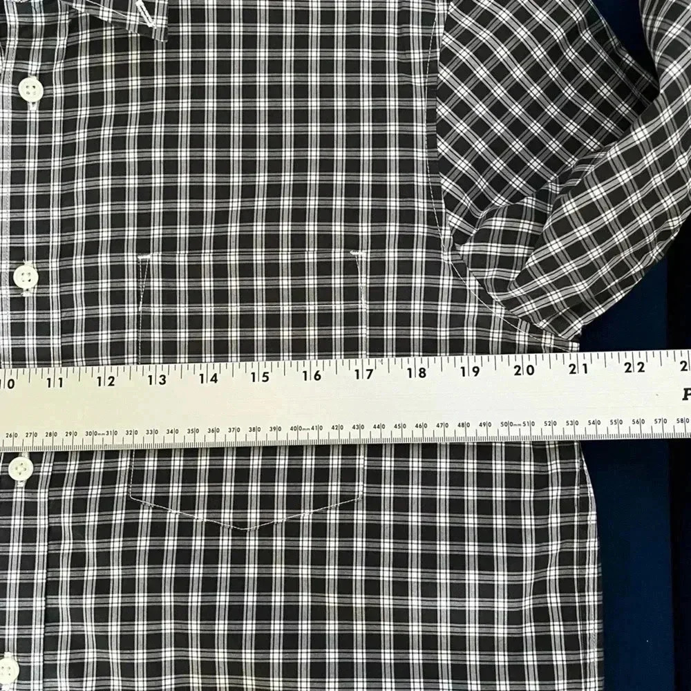 Everlane Men’s Plaid Shirt Size M Black White Long Sleeve Button Down  Collared - Picture 5 of 8